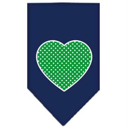 UNCONDITIONAL LOVE Green Swiss Dot Heart Screen Print Bandana Navy Blue Small UN812510